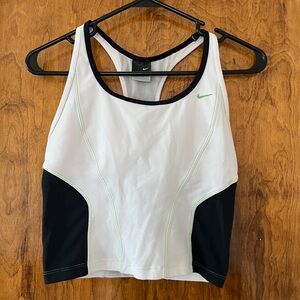 Nike Women's White and Black Sports Tank